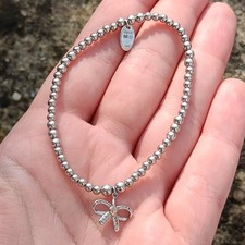 Sterling Silver Clogau Tree of Life Bow Bead Bracelet With 9ct Accents