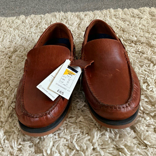 Men brown leather - m&s,