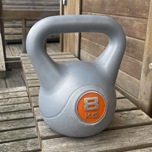 8kg grey orange kettlebell - grey,