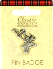 Scottish Badge Stags Head Pin