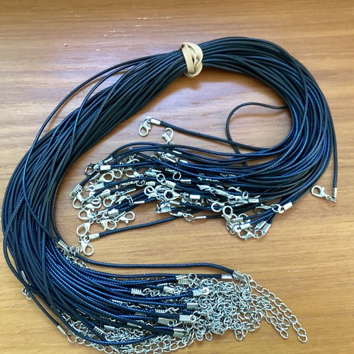 Braided leather necklace - braided, pu
