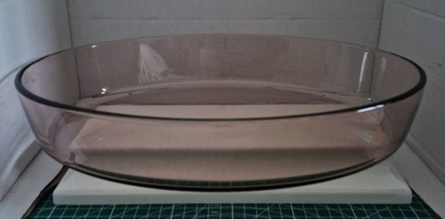Pyrex smoked glass oval pie - glass,
