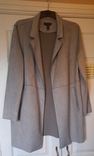 Light Grey faux suede open