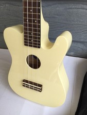 Mahalo Cream Ukulele Telecaster Style with Case - Very Good Condition