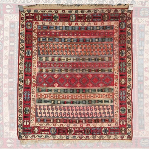 Vintage soumak kilim rug 3x3 - kilim,