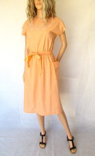 Vintage 1970 dress peach - vintage, 1970's