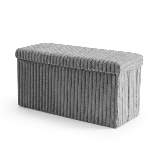 Ribbed ottoman storage box - ribbed,