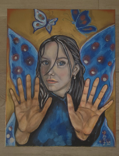 Signed modern fantasy portrait - signed,