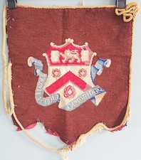Antique Woolwork Banner Hanging Trinity College Cambridge Crest Embroidered