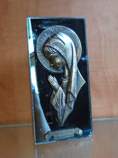 Our Lady Of Fatima Mirrored & glass free standing plaque picture vintage