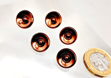 5 Vintage La Mode Copper Lustre on Black Glass Buttons  -Sewing Crafts 13mm