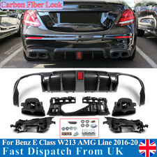 FOR MERCEDES BENZ E CLASS W213 C63 LINE REAR BUMPER DIFFUSER B-STYLE CARBON LOOK