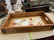 VINTAGE STYLE WOODEN SERVING