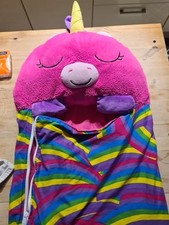 Happy Nappers Pink Unicorn Zip Up Sleeping Bag Size M 3-6 Years