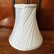 Vintage Laura Ashley 15cm Lavender Grey Raw Silk Twist Pleat Candle Lampshade #3