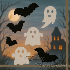 Small Bats and Ghosts Gel Window Stickers Spooky Cute Halloween decoration