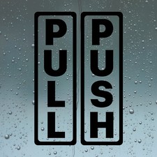 Push Pull Vinyl Stickers