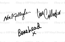 2 x Oasis Guitar Headstock Signature Noel Liam Bonehead Vinyl Decal Stickers