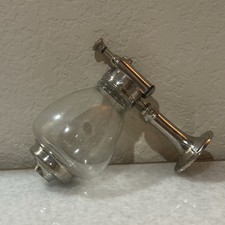 Antique Sop-O-Zon Brass Glass Globe Wall Mounted Soap Dispenser