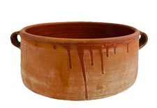 Vintage 19th Century Terracotta Planter Pot with Glazed Interior, 9” x 4”