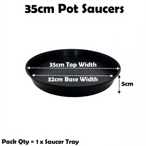35cm plant pot saucer black - plant,