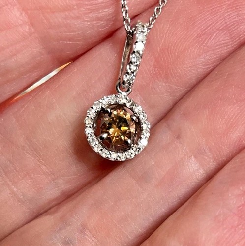 Chocolate diamond pendant - chocolate,