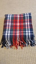 Vintage Tartan Wool Picnic car Blanket 125cm x 105cm