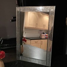 Silver glitter frame wall