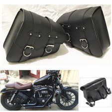 2Pcs Motorcycle Saddle Bags Side Storage For Harley Sportster XL883 XL1200 Black
