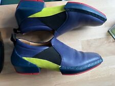 Funky Blue and Yellow Slip On Shoe with RED sole by John Fluevog Men's UK 8 US 9