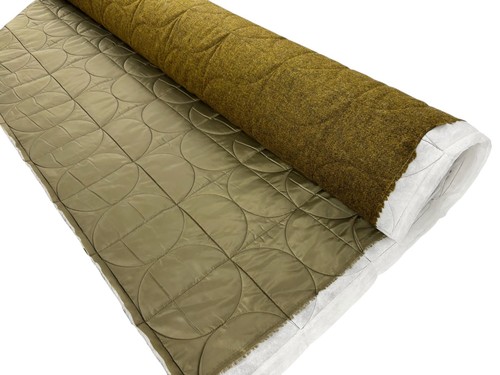 Quilted wool tweed fabric - quilted,