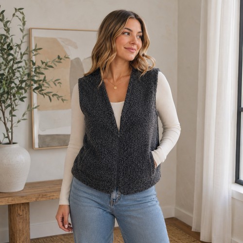 Tanjay charcoal boucle zip - tanjay,