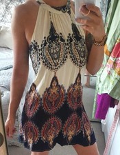 Zanzea. Paisley Print Boho Style Summer Halter Short Dress. Size L (10/12)