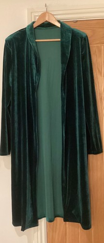 Green velvet open style long - green,