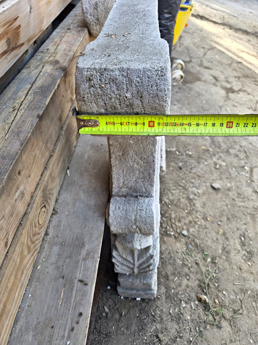 Pair reclaimed stone scroll - pair,