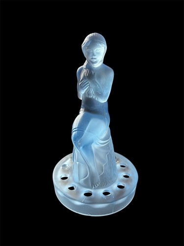 Art deco sowerby frosted blue - deco,