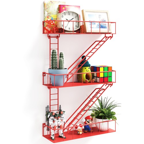 Lupwneka red metal fire escape - lupwneka,