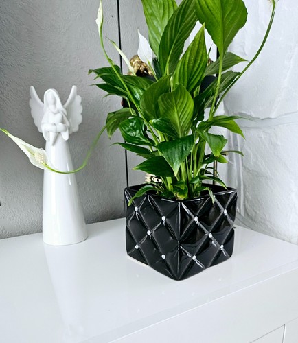 Glamour ceramic flower - ceramic, pot