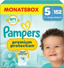 Pampers Baby Nappies Size 5 (11-16kg) Premium Protection, Junior, Monthly Box,
