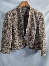Cruz Baroque Jacquard Cropped Jacket Bronze Tapestry Blazer  Vintage Style