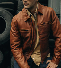Men Light Brown Cow Hide