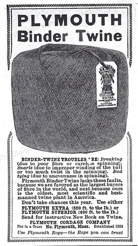 1911 plymouth binder twine - plymouth,