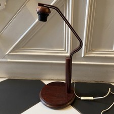 Vintage Solbacken Lamp Swedish Dark Wooden Mid Century Desk Table Side Light