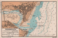 Teignmouth & Shaldon town plan & sea coast chart. Devon. ADMIRALTY 1943 map