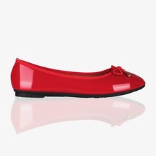 Womens Ladies Patent Flat