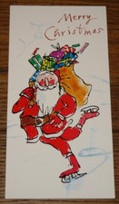 QUENTIN BLAKE HAND SIGNED CHILDLINE CHRISTMAS CARD 4 IN PERSON UACC ROALD DAHL
