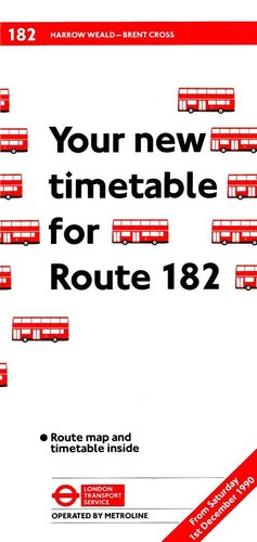 Route 182 london bus timetable - london,