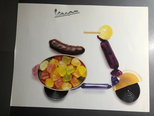 Vintage vespa whimsical print - vintage,