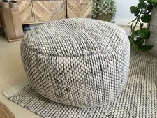 Handwoven Wool Pouf / Ottoman