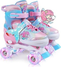Kids Roller Skates-Children's Quad Skates with Light Up Wheels Medium-UK 13-3